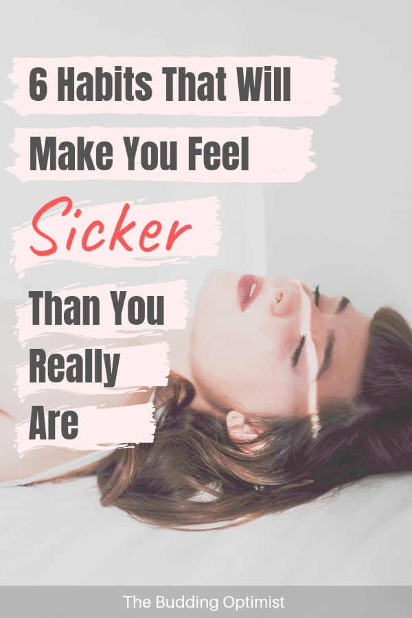 How to feel better when sick Pinterest - woman lying down 