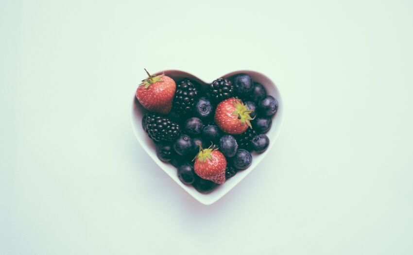 Creative Ways to Show Love - berries in a heart shaped bowl