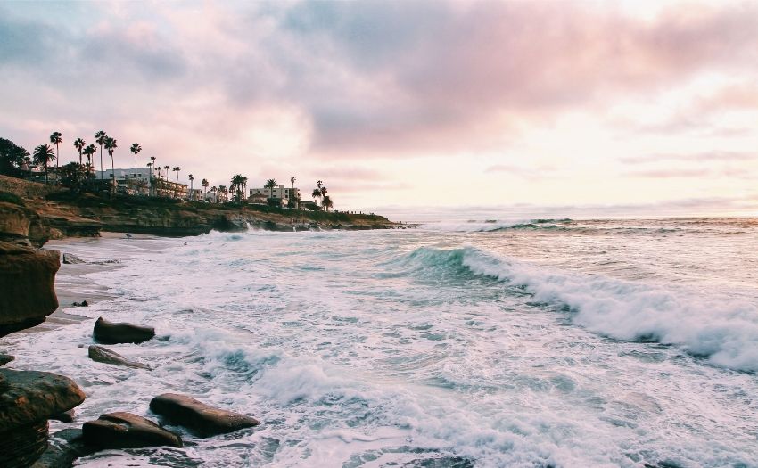 waves on a beach