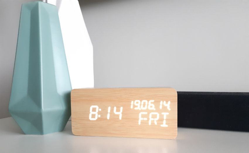 Calming space wooden clock