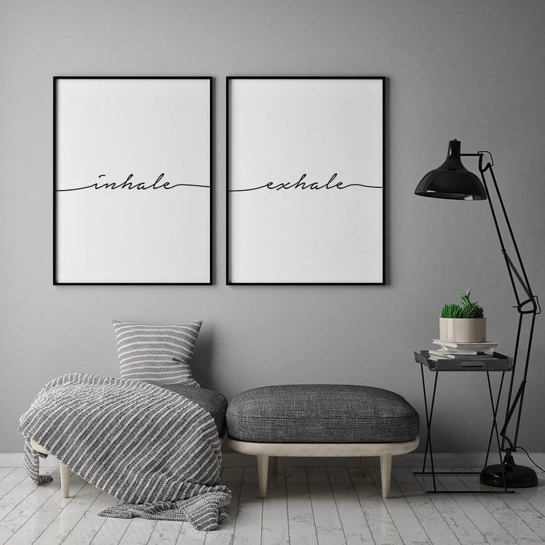 calming space - inhale exhale printable wall art
