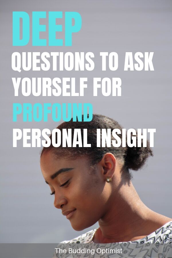 questions to ask yourself Pinterest image - woman in thought