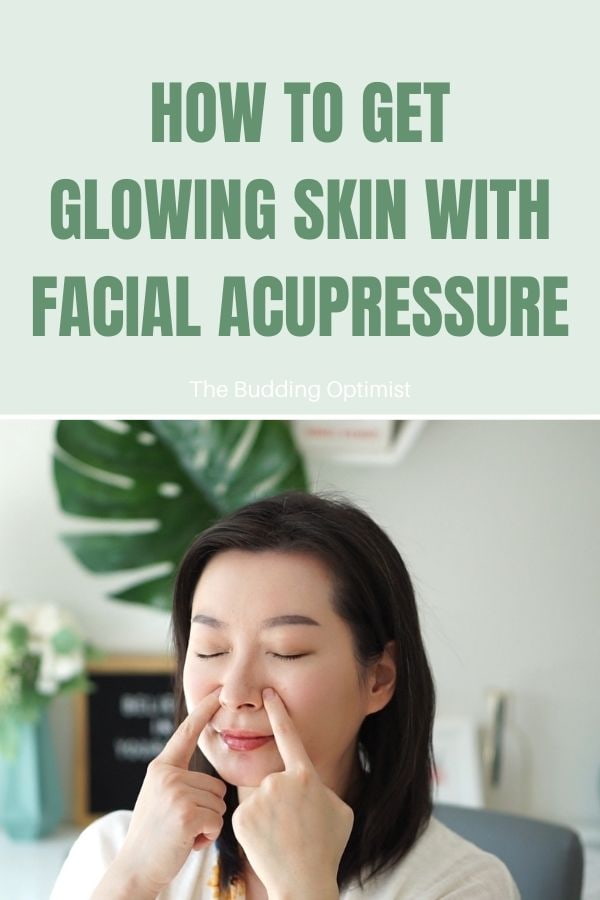 Facial acupressure points Pinterest image